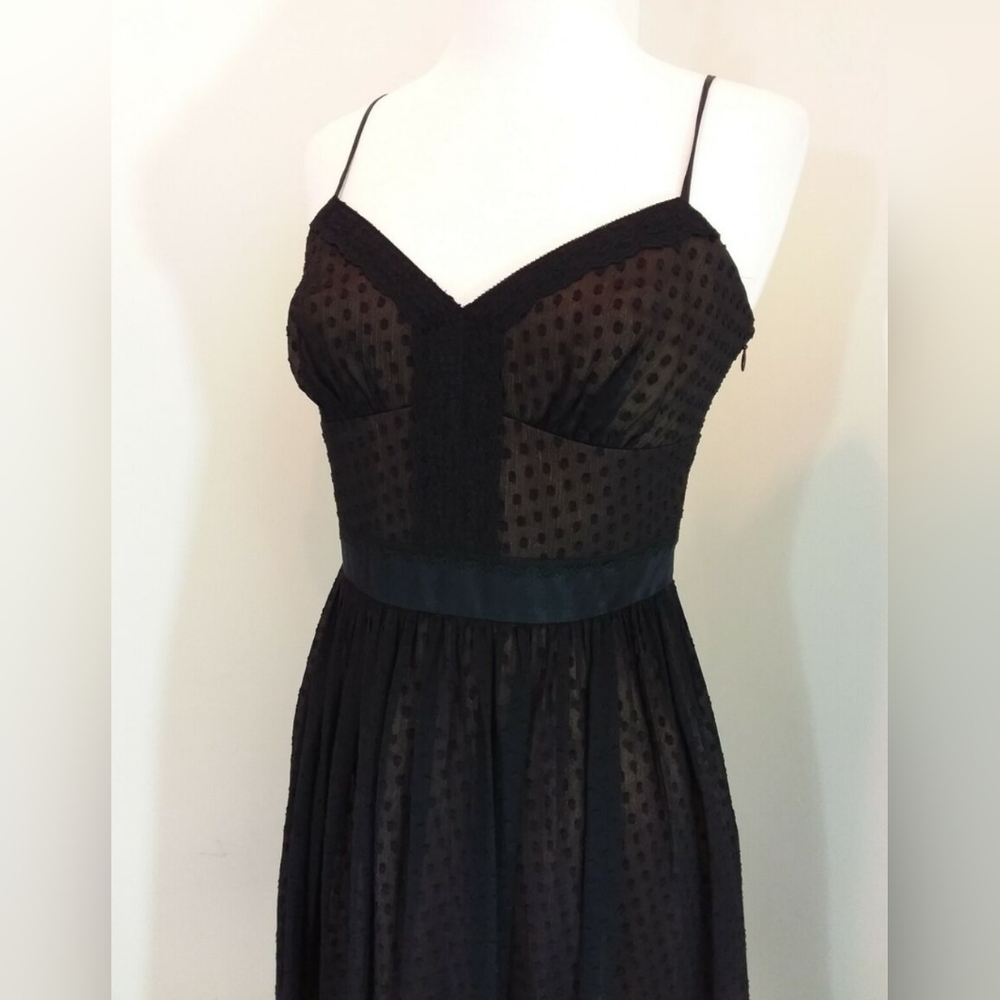 Laundry by Shelli Segal black silk polyester polka dot cocktail dress size 12 - Picture 2 of 10